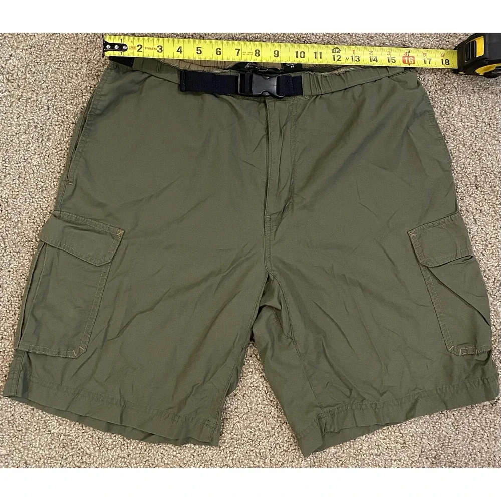Eddie Bauer Shorts Mens Medium Olive‎ Green Cargo Hiking Outdoor Utility Belted - Picture 6 of 7
